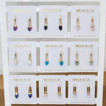 Stone Bullet Huggie Earrings