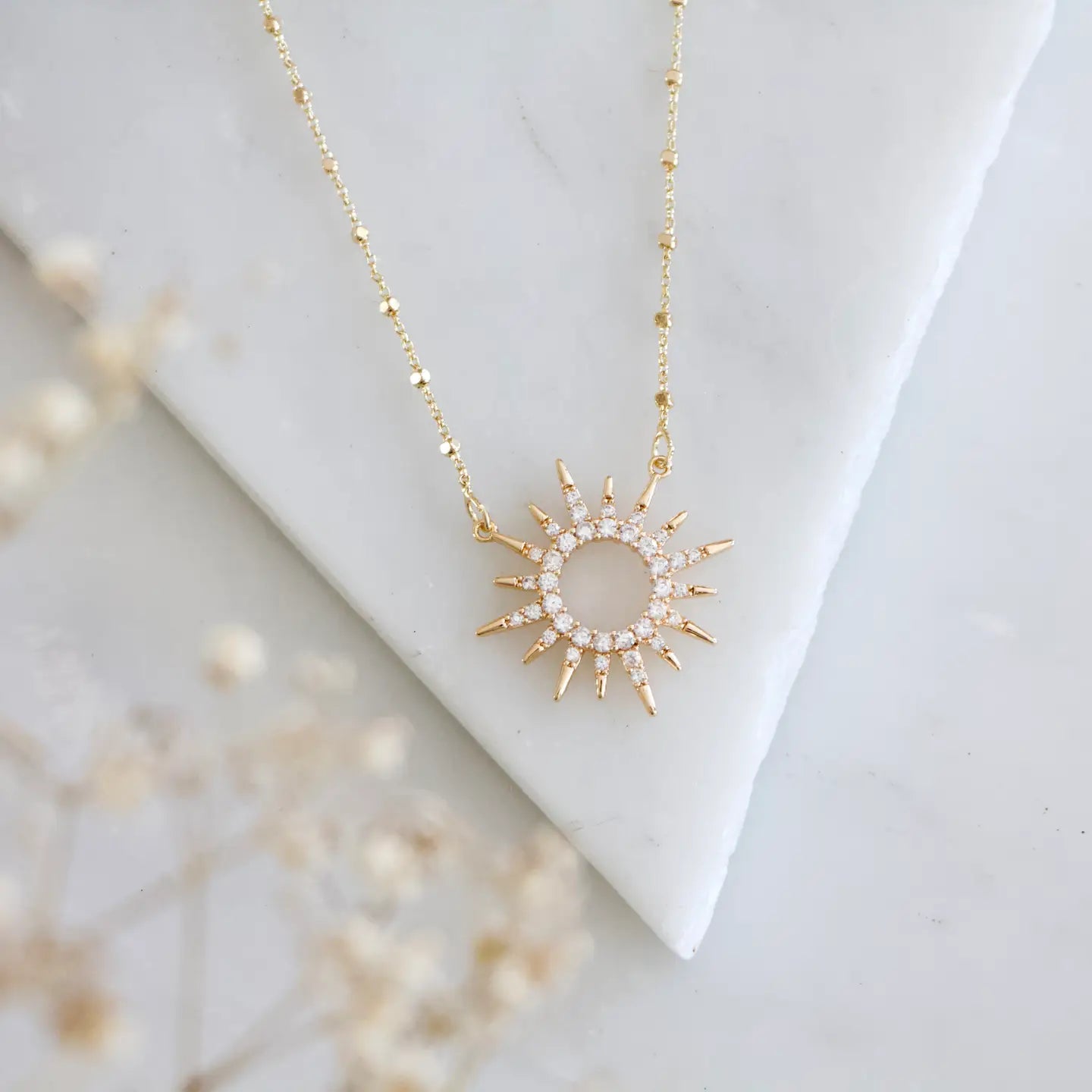 CZ Sun Necklace