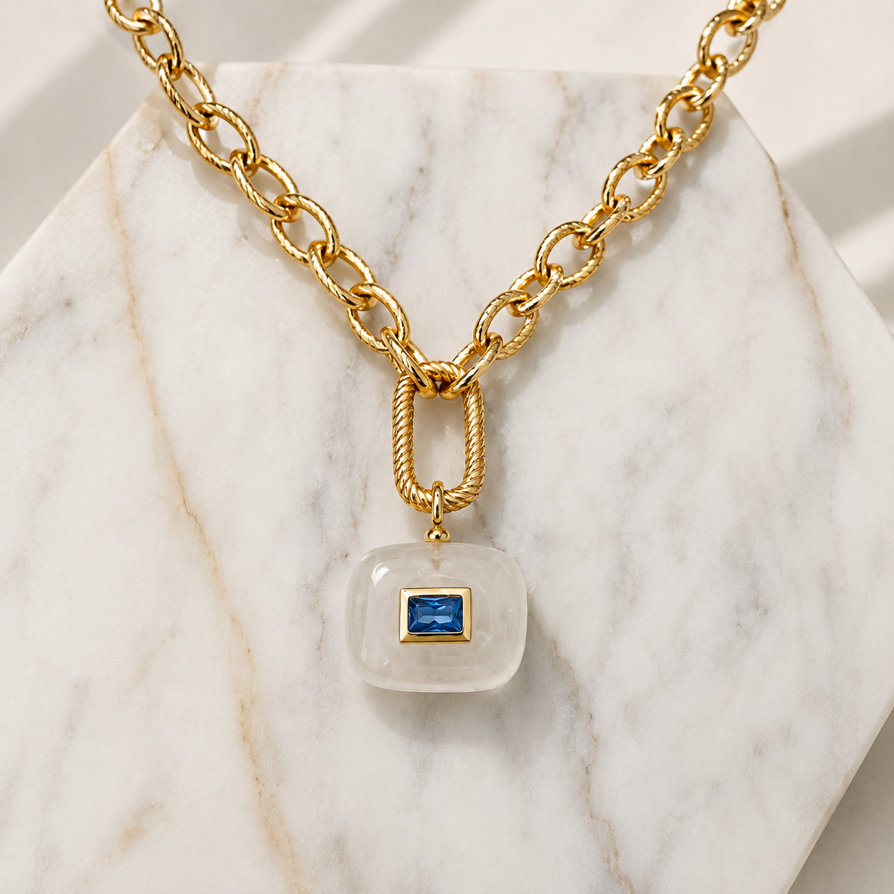 Quartz Stone Inlay Necklace