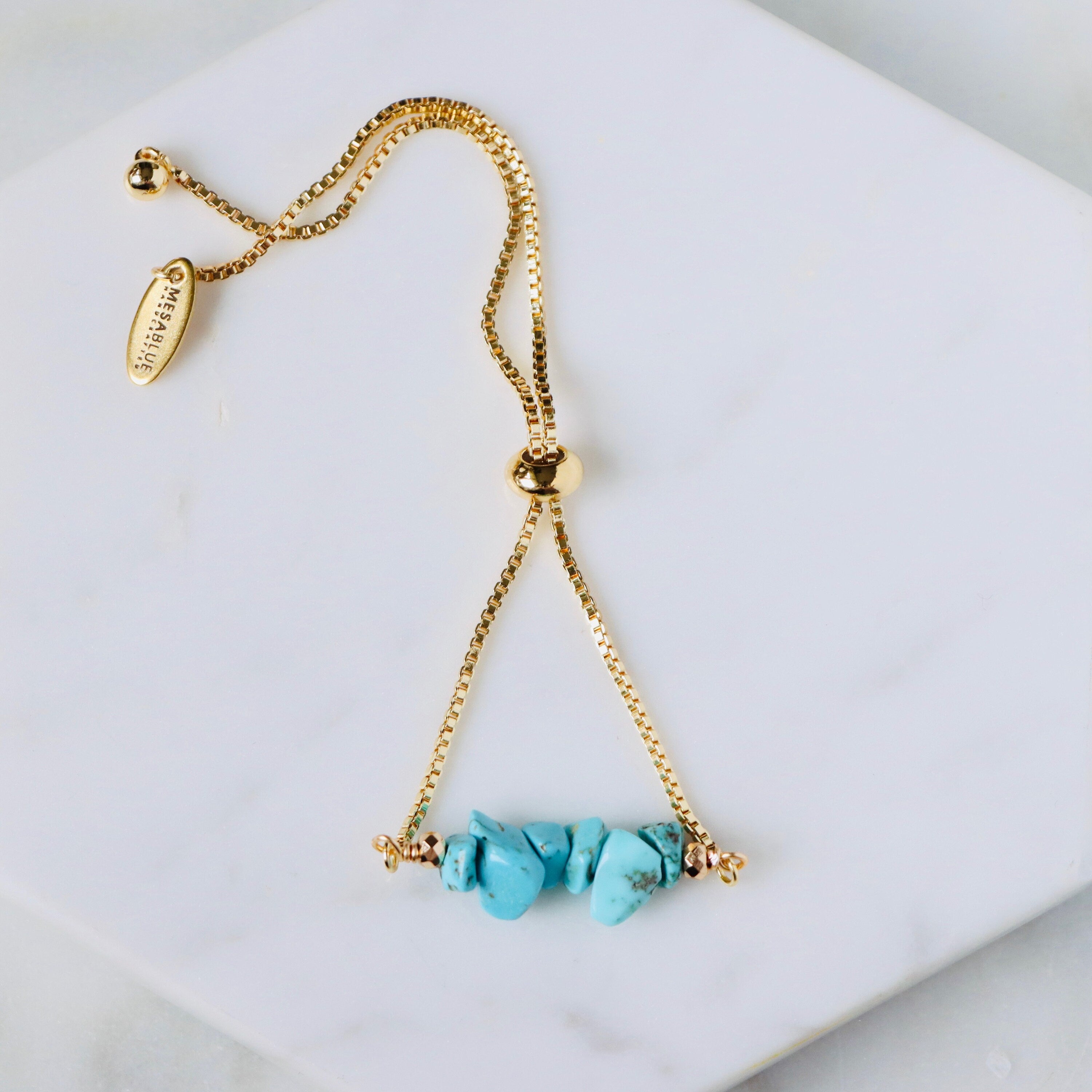 Turquoise Nugget Adjustable Bracelet - White Turquoise, Turquoise