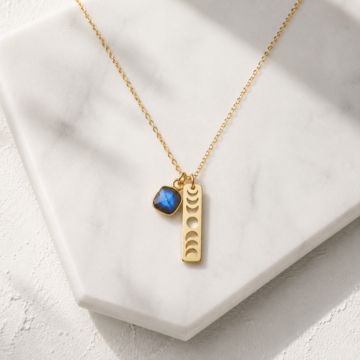 Labradorite Moon Phase Necklace