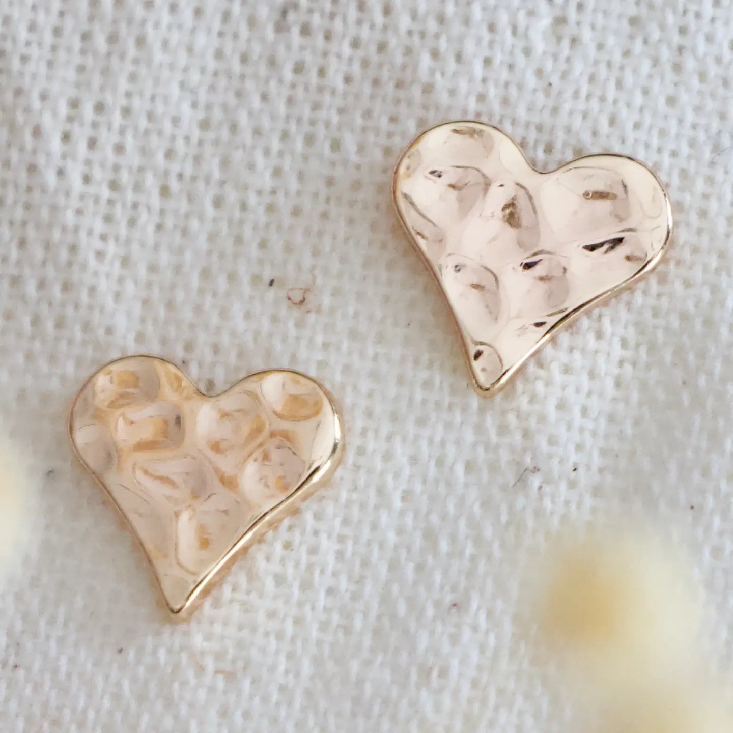 Hammered Heart Stud Earrings