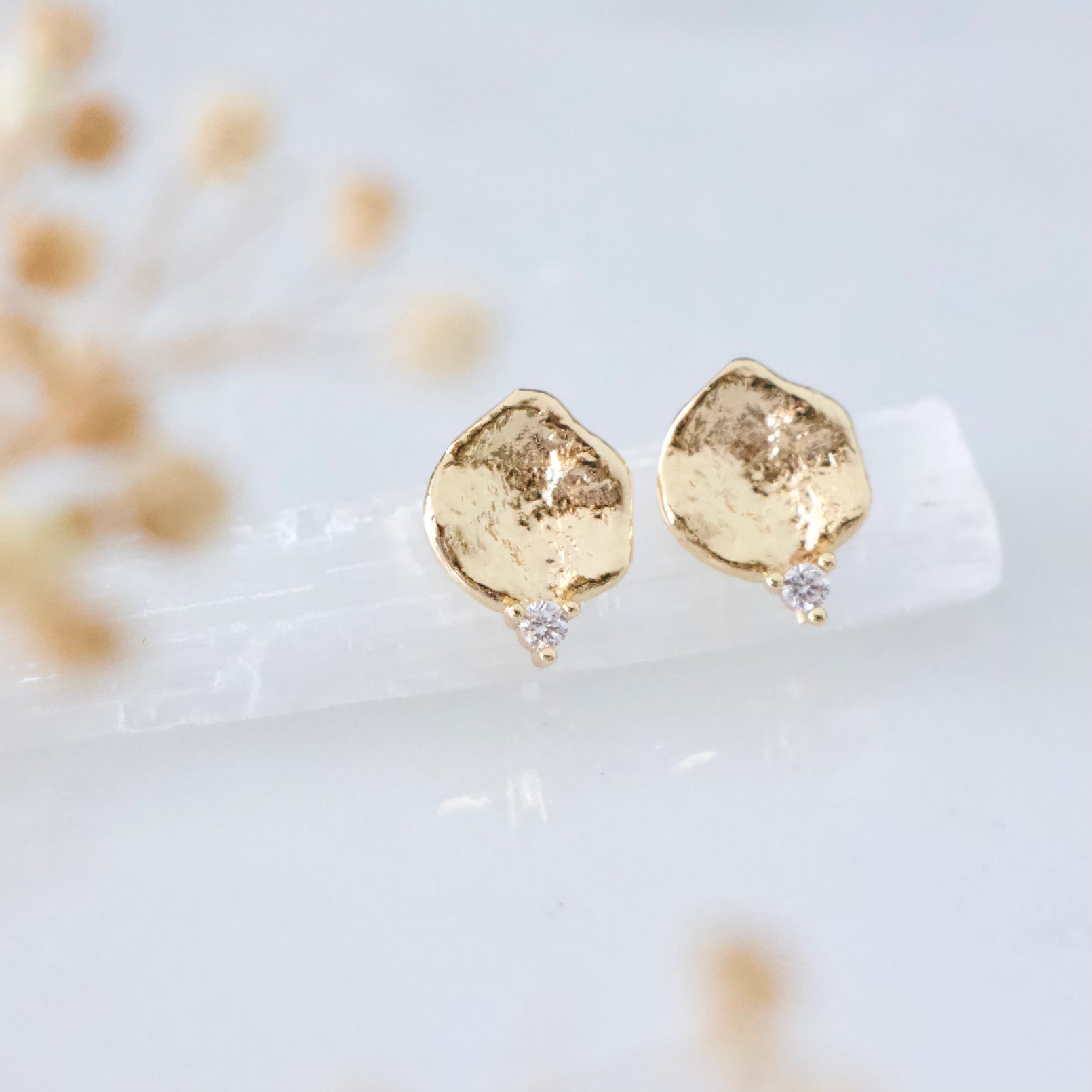 CZ Round Stud Earrings