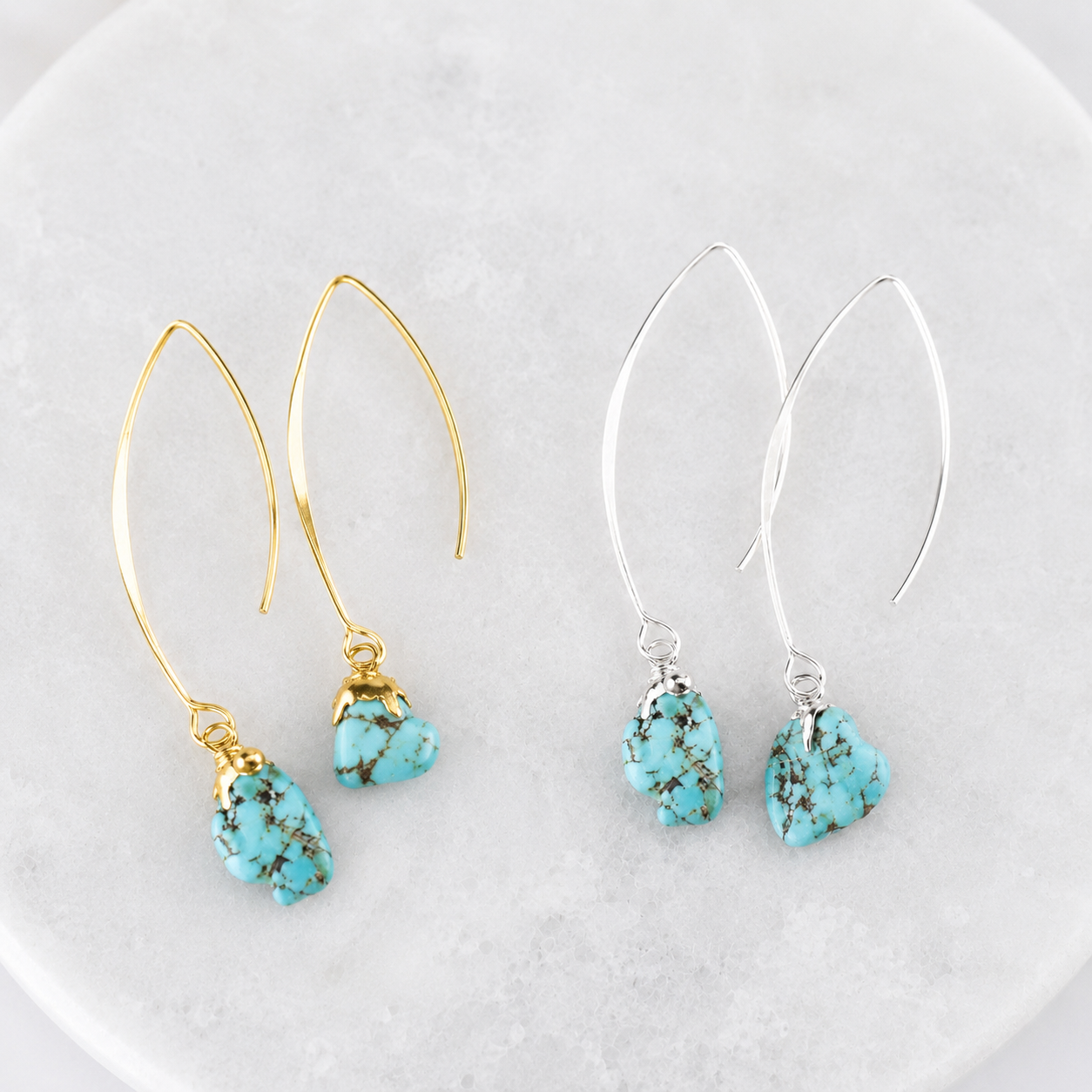 Turquoise Nugget Drop Earrings