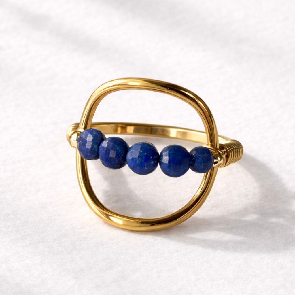Lapis Lazuli Wire Wrapped Ring