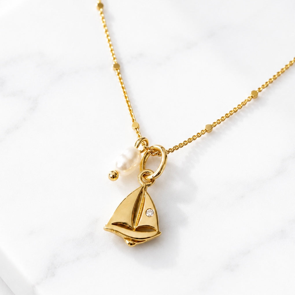 Pearl Sailboat Necklace