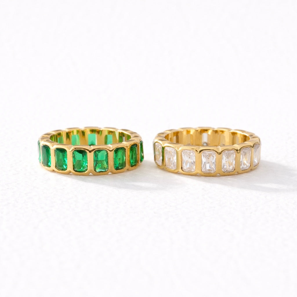 Emerald Cut Eternity Band