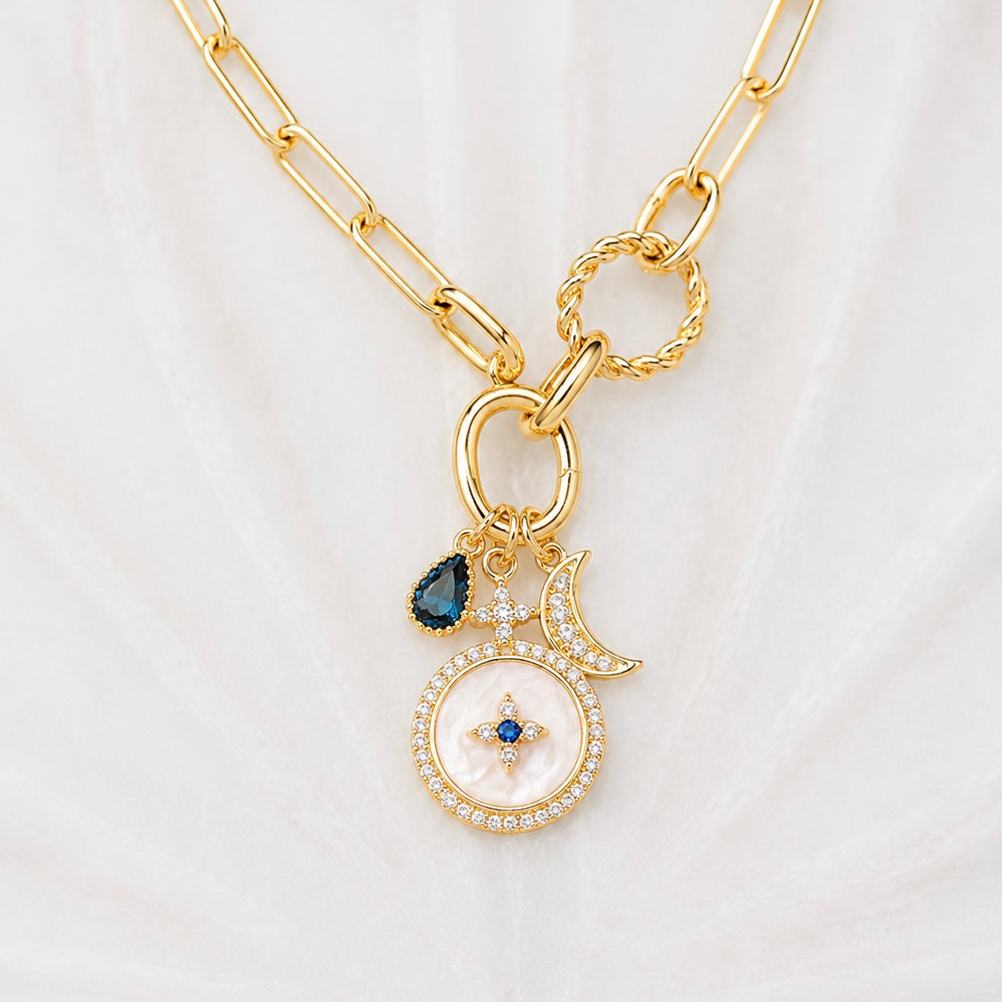 Blue Celestial Charm Necklace