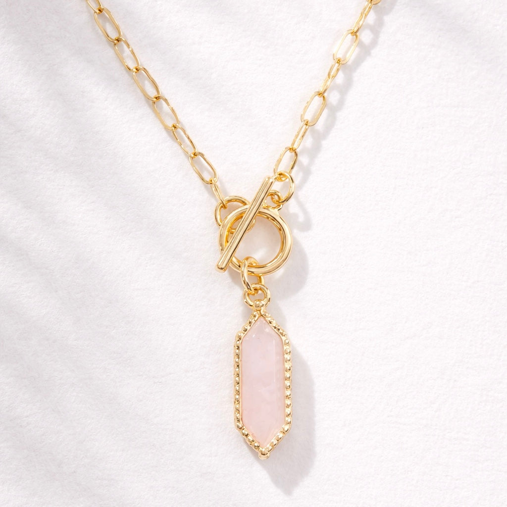 Amethyst, Quartz, Rose Quartz Toggle Necklace