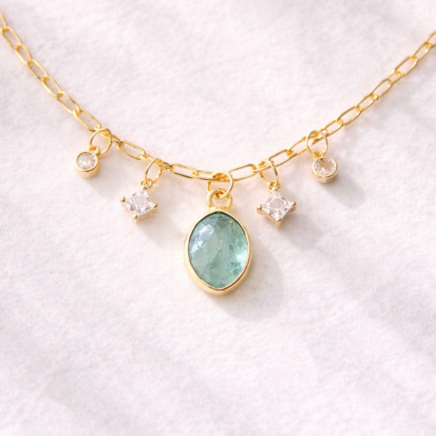 Kyanite CZ Charm Necklace