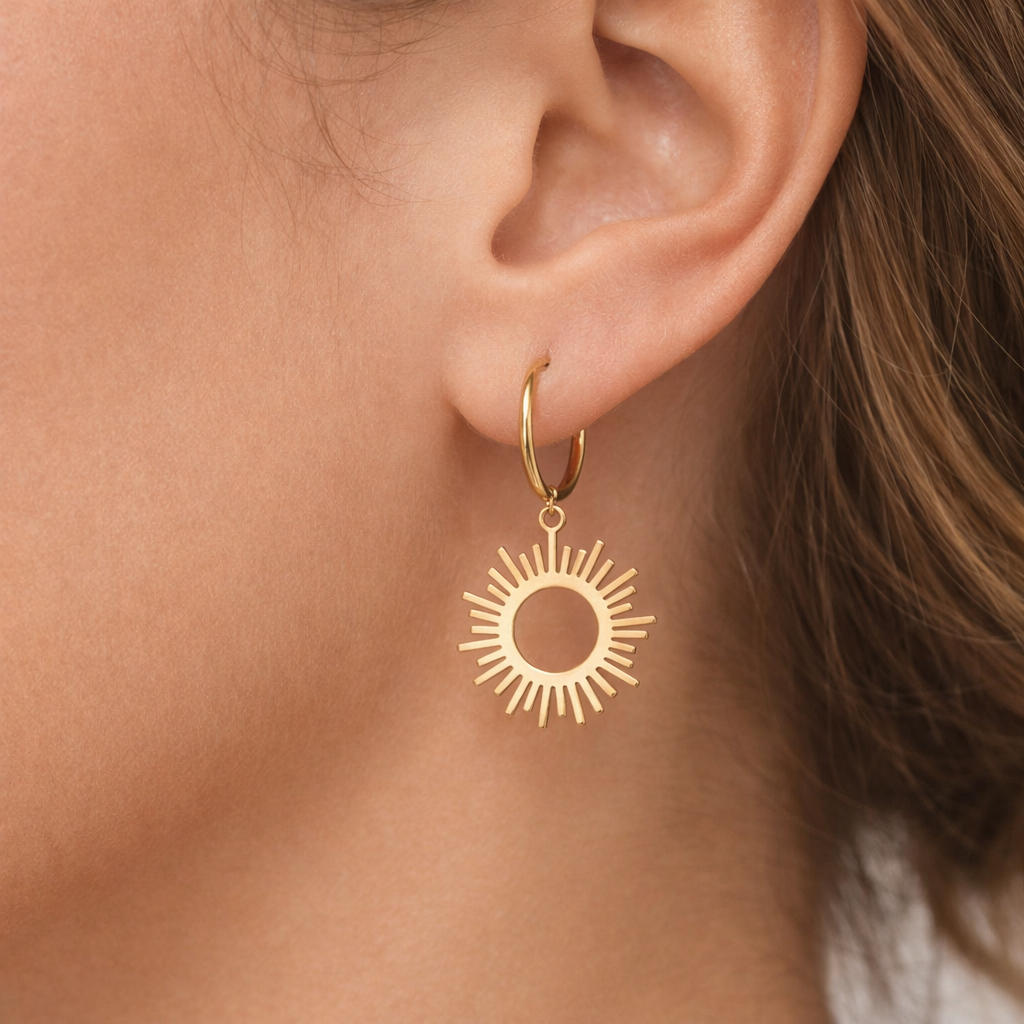 Sun Hoop Earrings