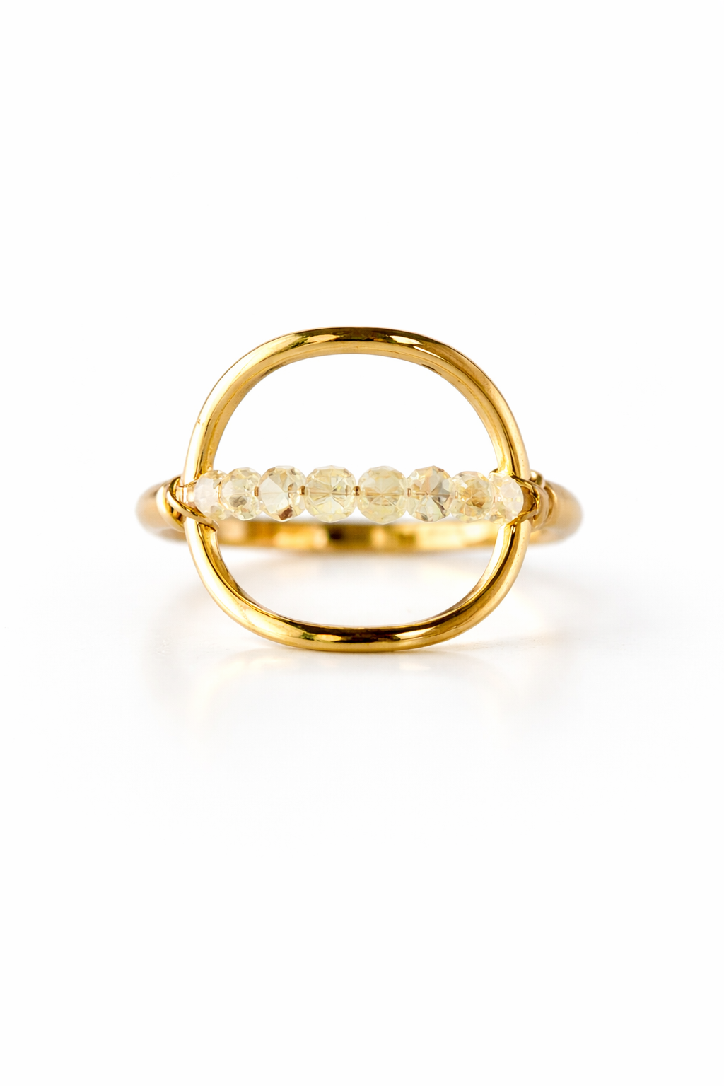 Faceted Lemon Quartz Wire Wrapped Ring