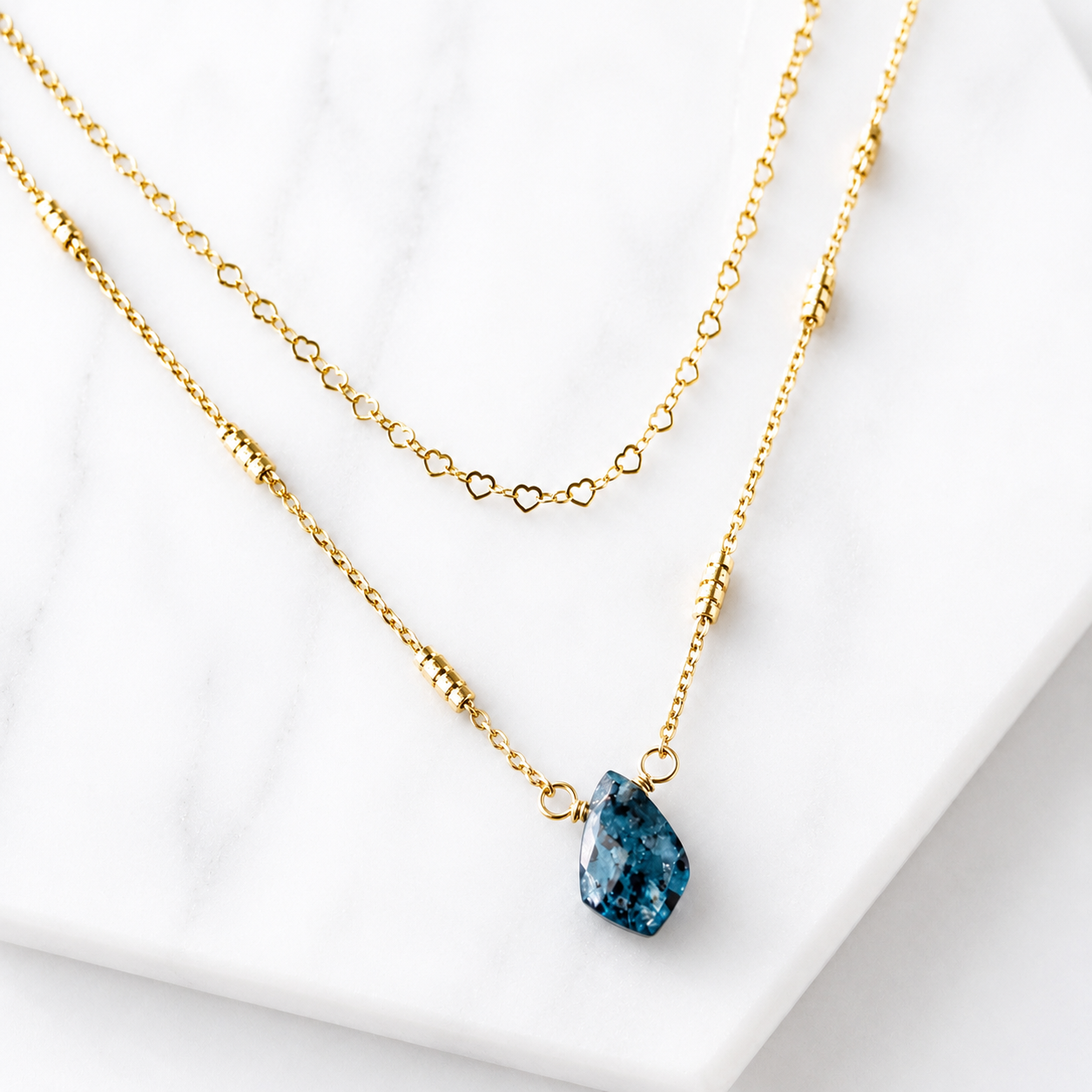 Tiny Moss Kyanite Necklace