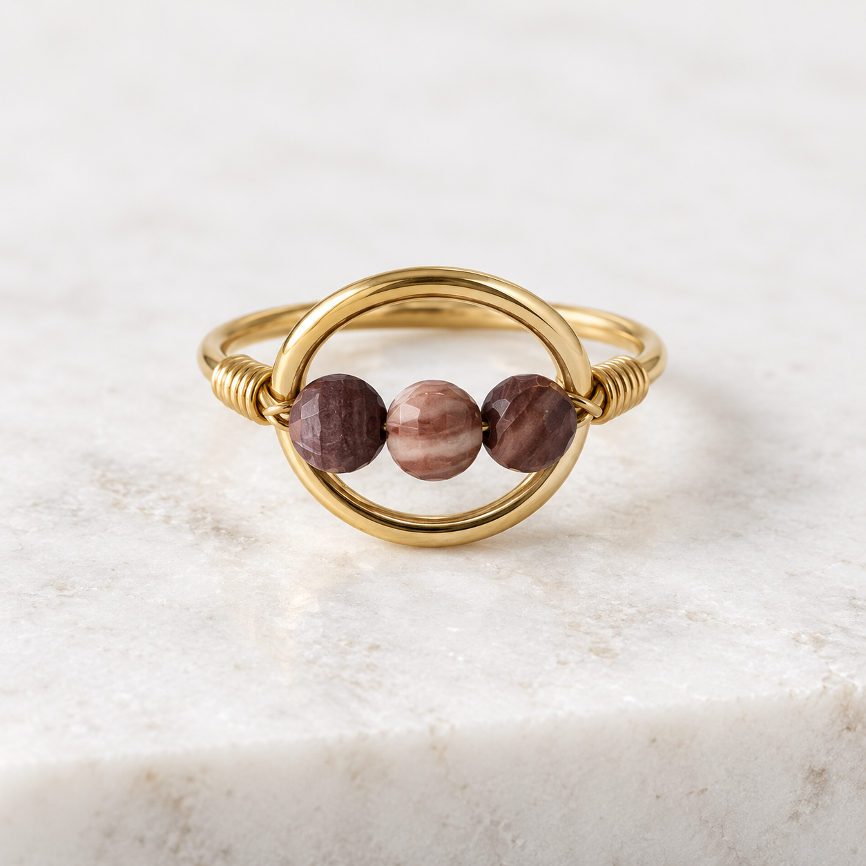 Agate Wire Wrapped Ring