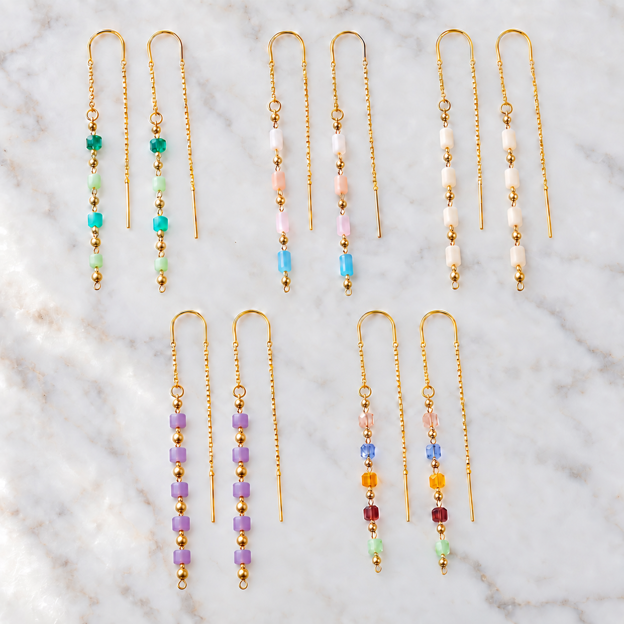 Beaded Threader Earrings