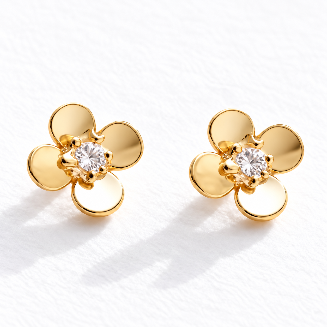 Dainty CZ Flower Earrings