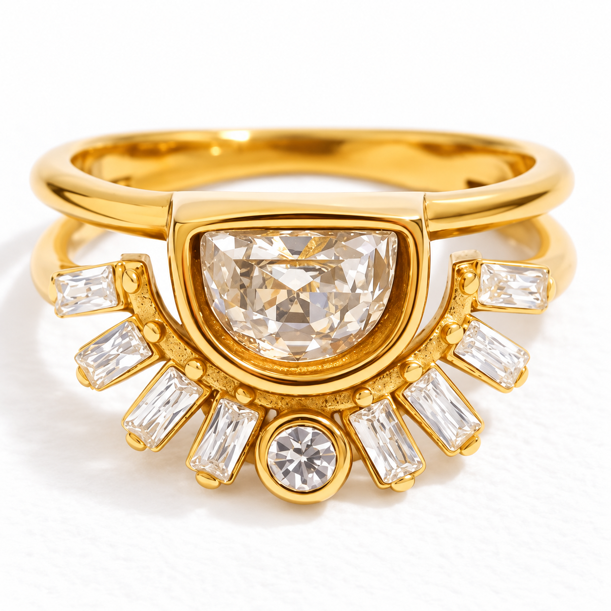 Layered Sunburst Ring