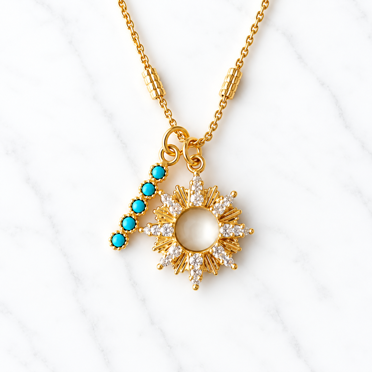 Sunburst Necklace - Turquoise
