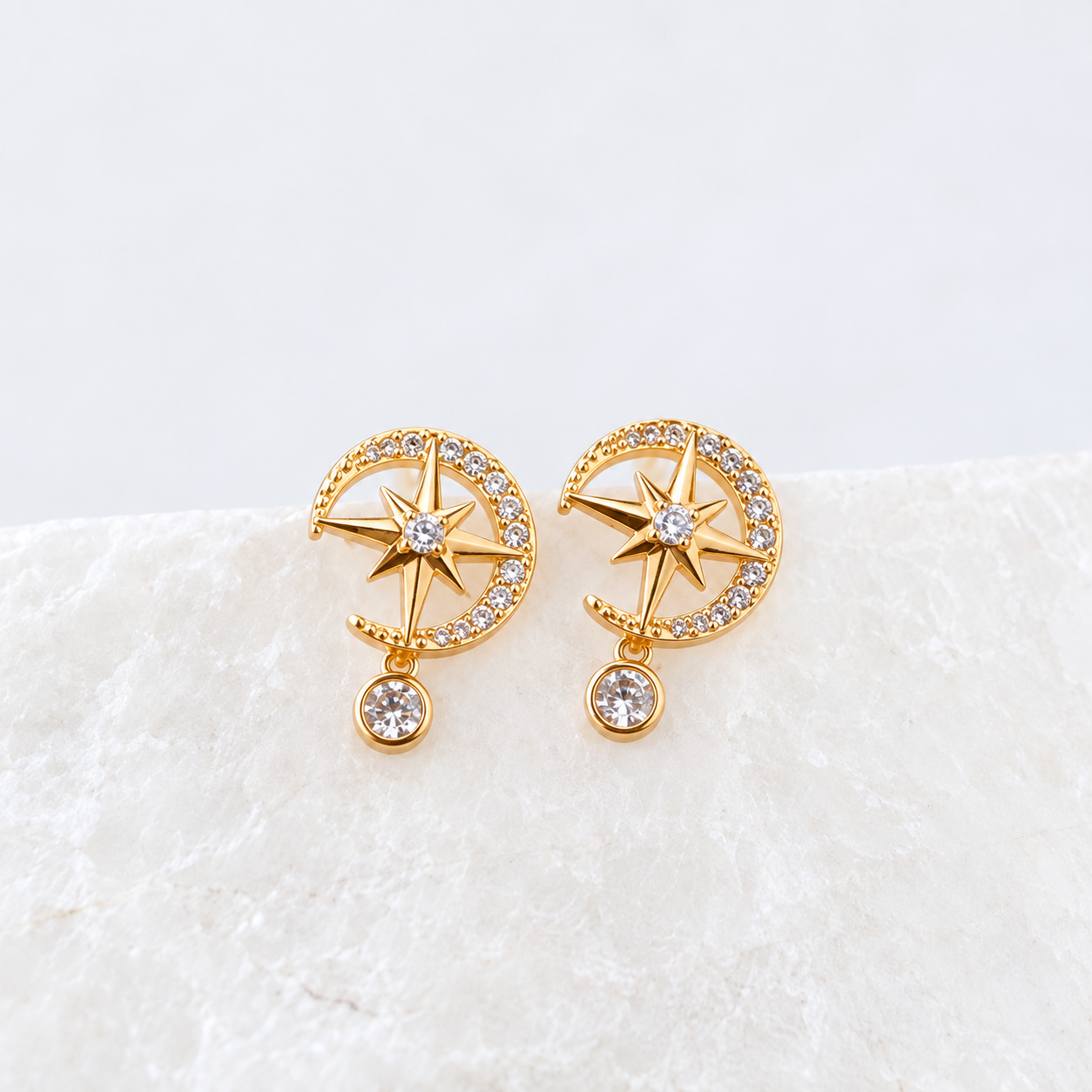 CZ Celestial Stud Earrings