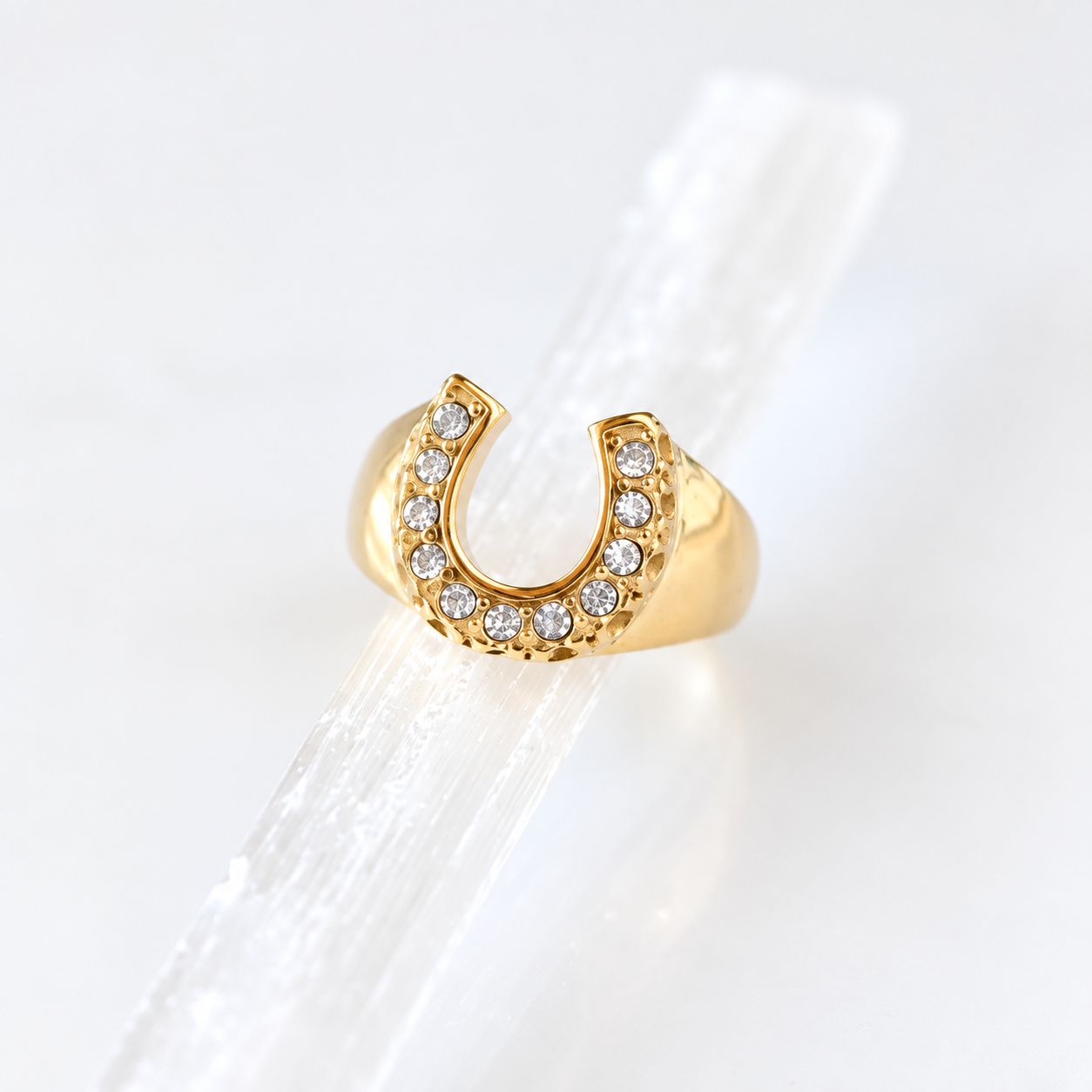 Zircon Horseshoe Ring