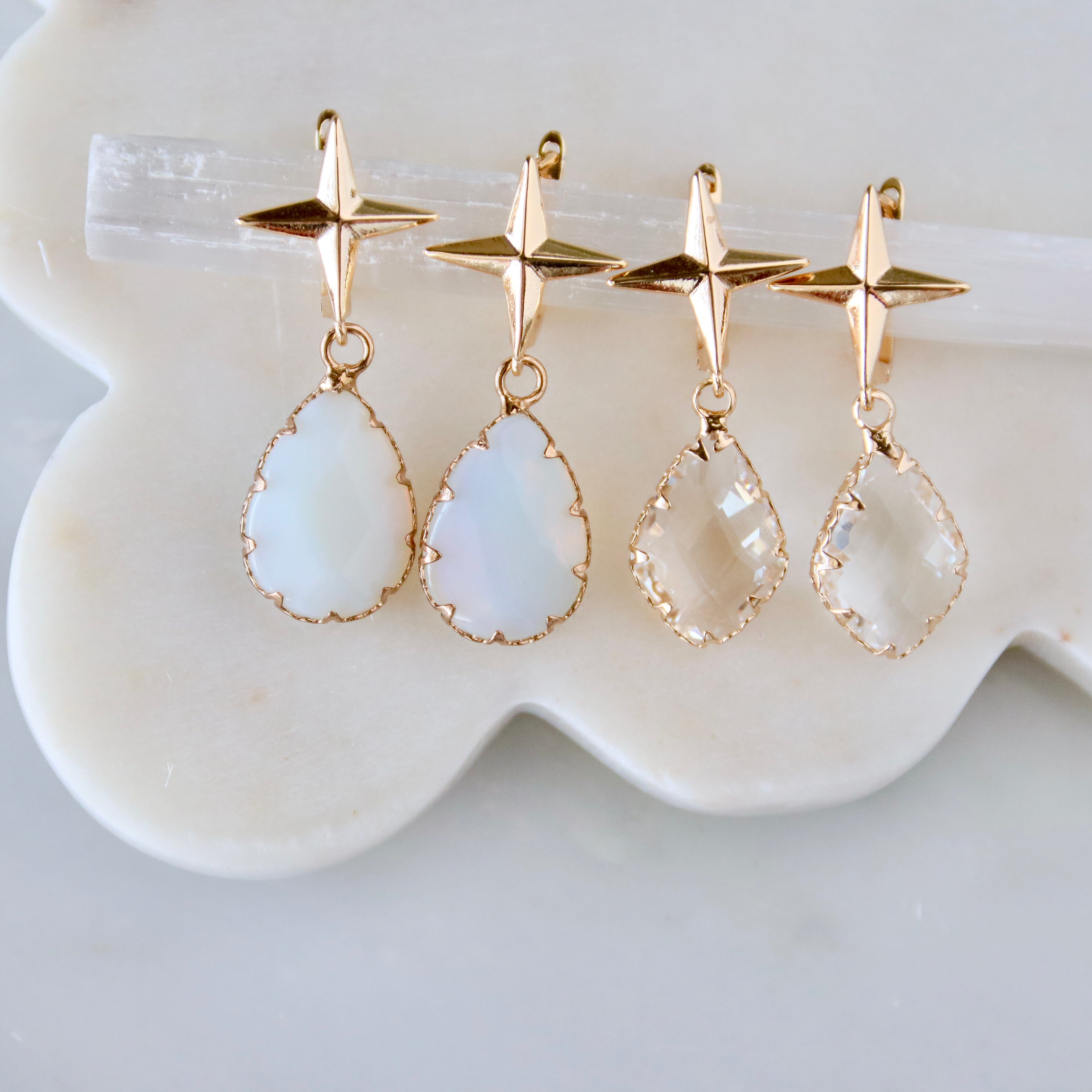 Cystal Opalite Star Earrings