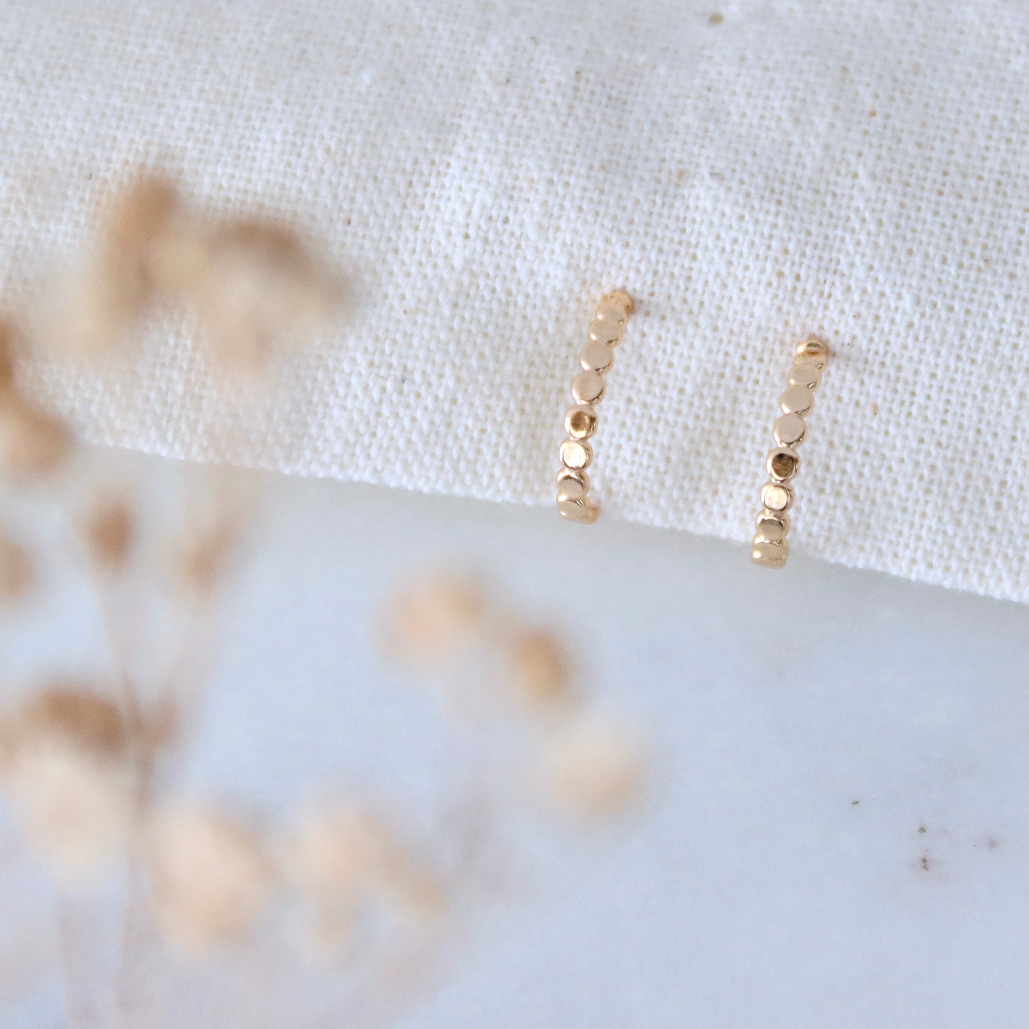 Tiny Dot Huggie Hoop Earrings