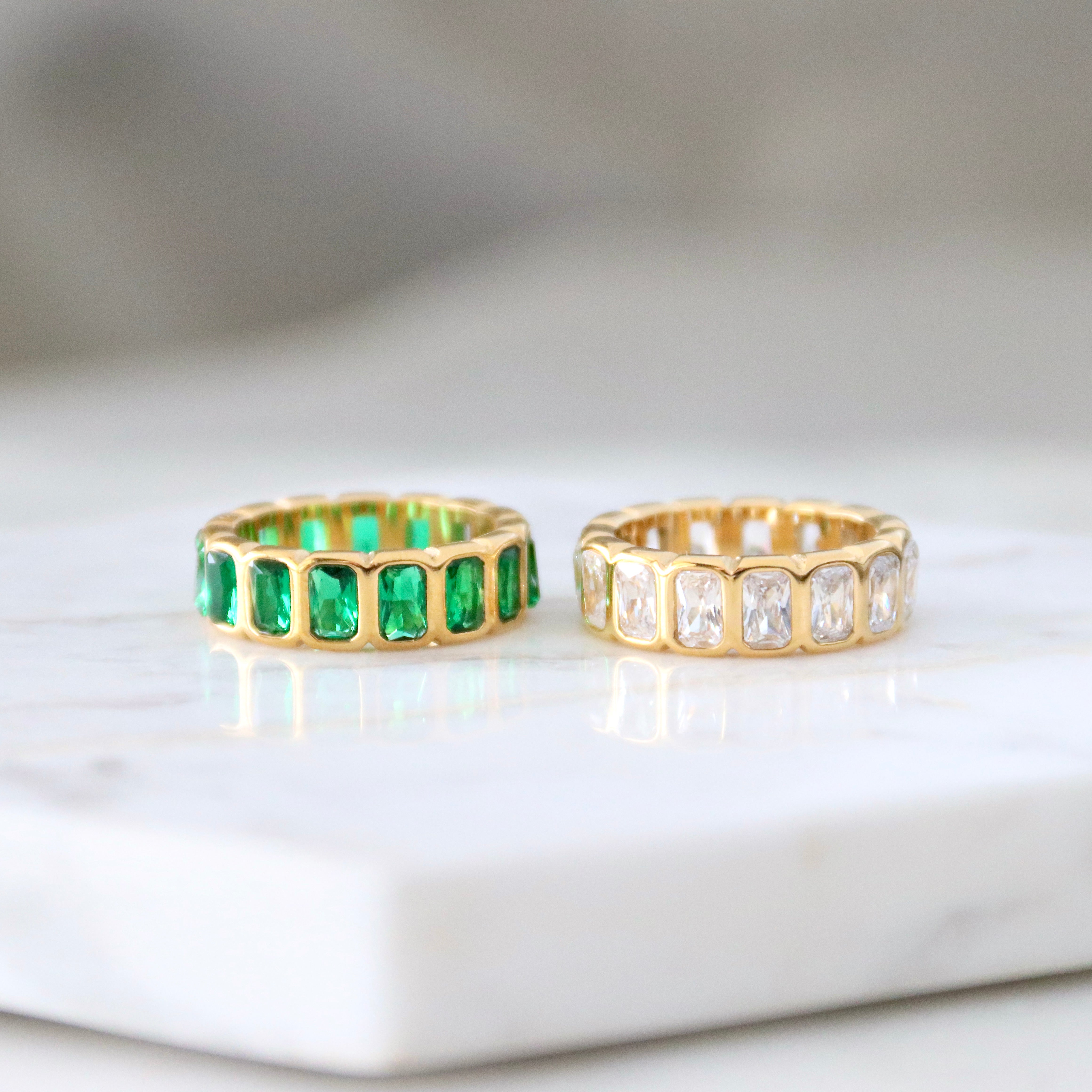 Emerald Cut Eternity Band - Waterproof