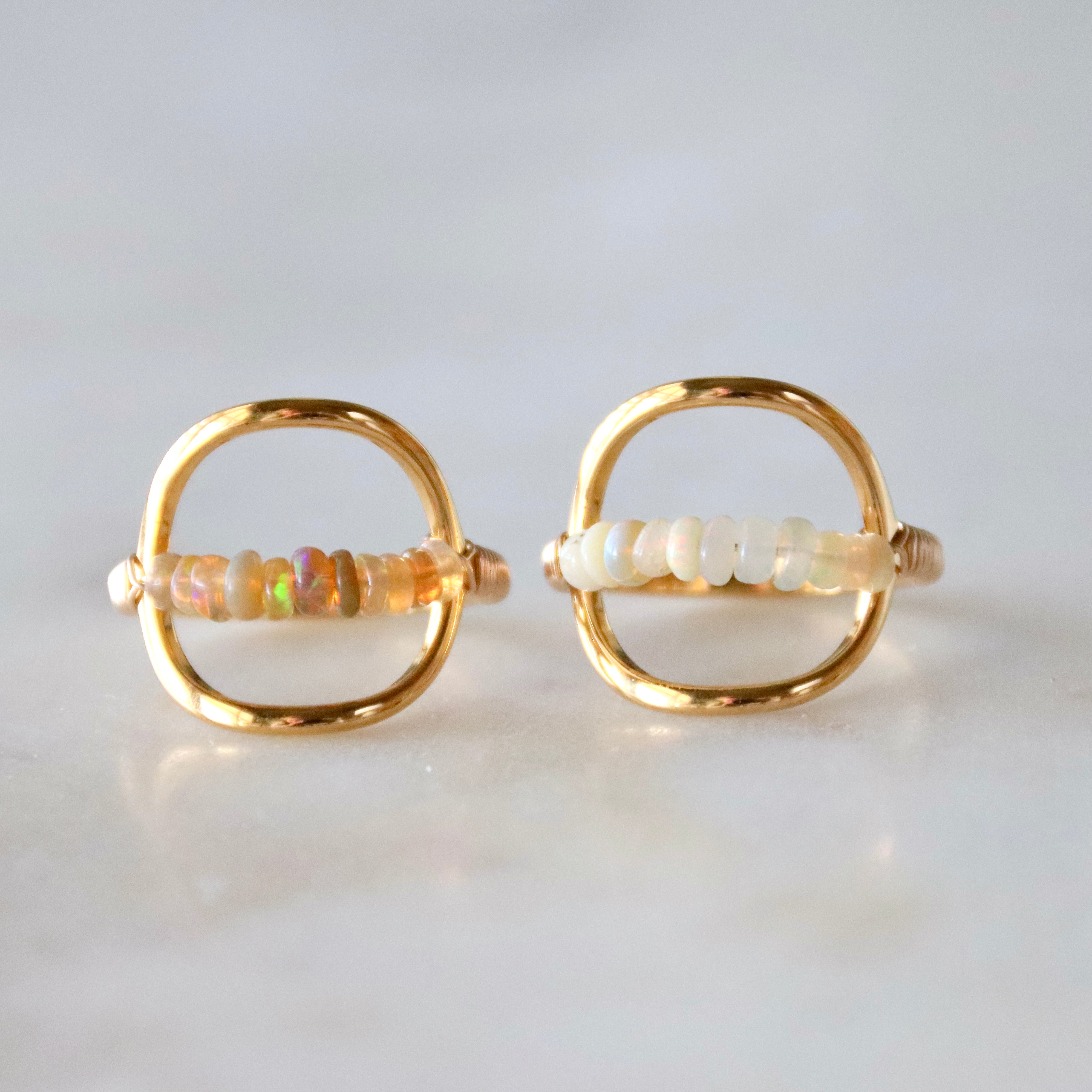 Ethiopian Opal Wire Wrapped Ring