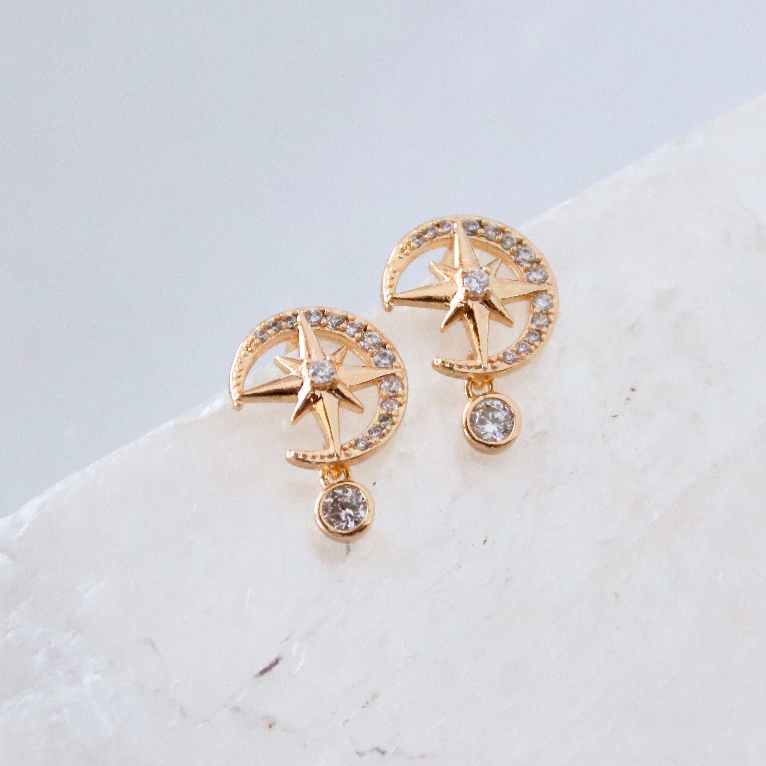 CZ Celestial Stud Earrings