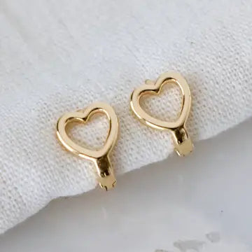 Open Heart Huggie Earrings