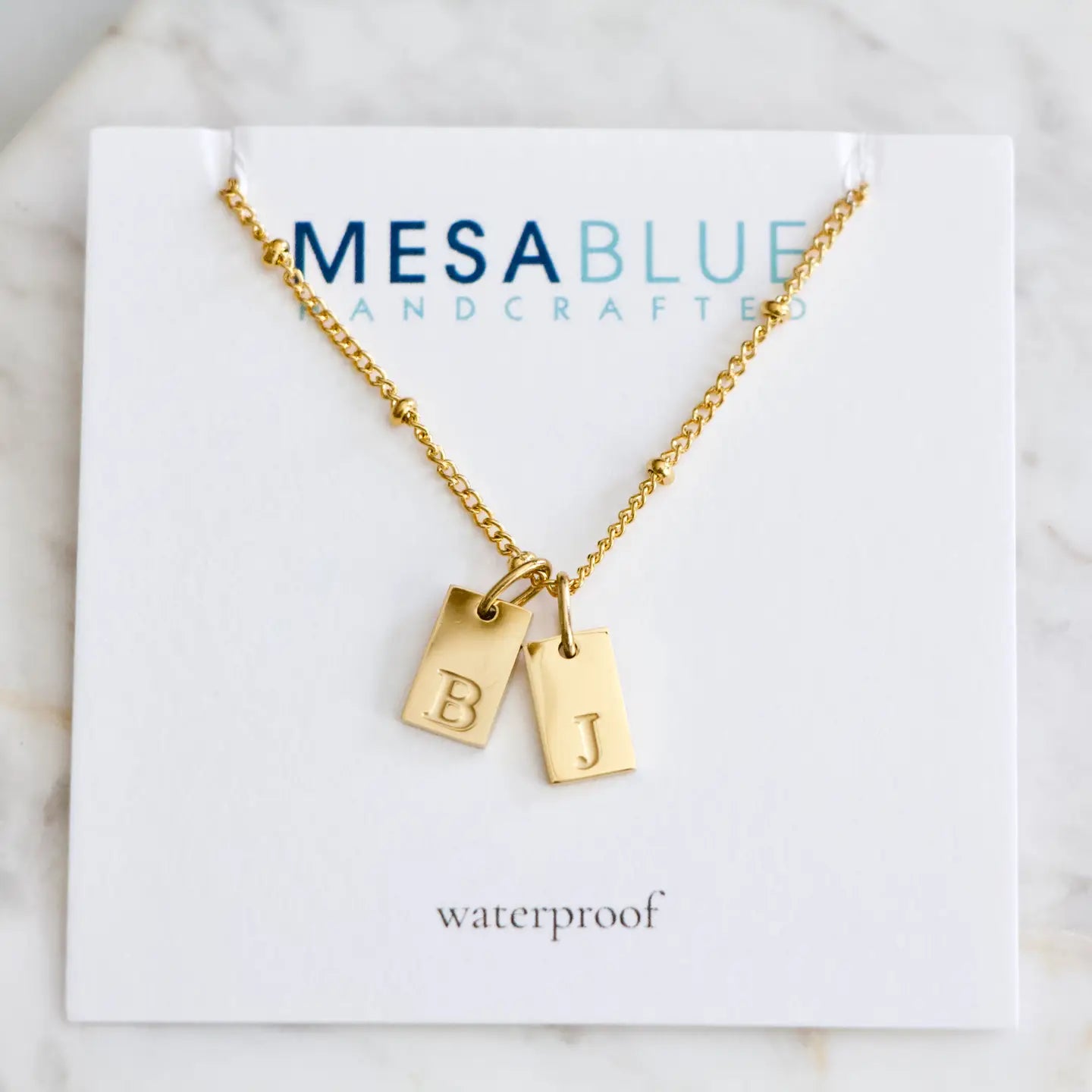 Stamped Letter Necklace - Waterproof