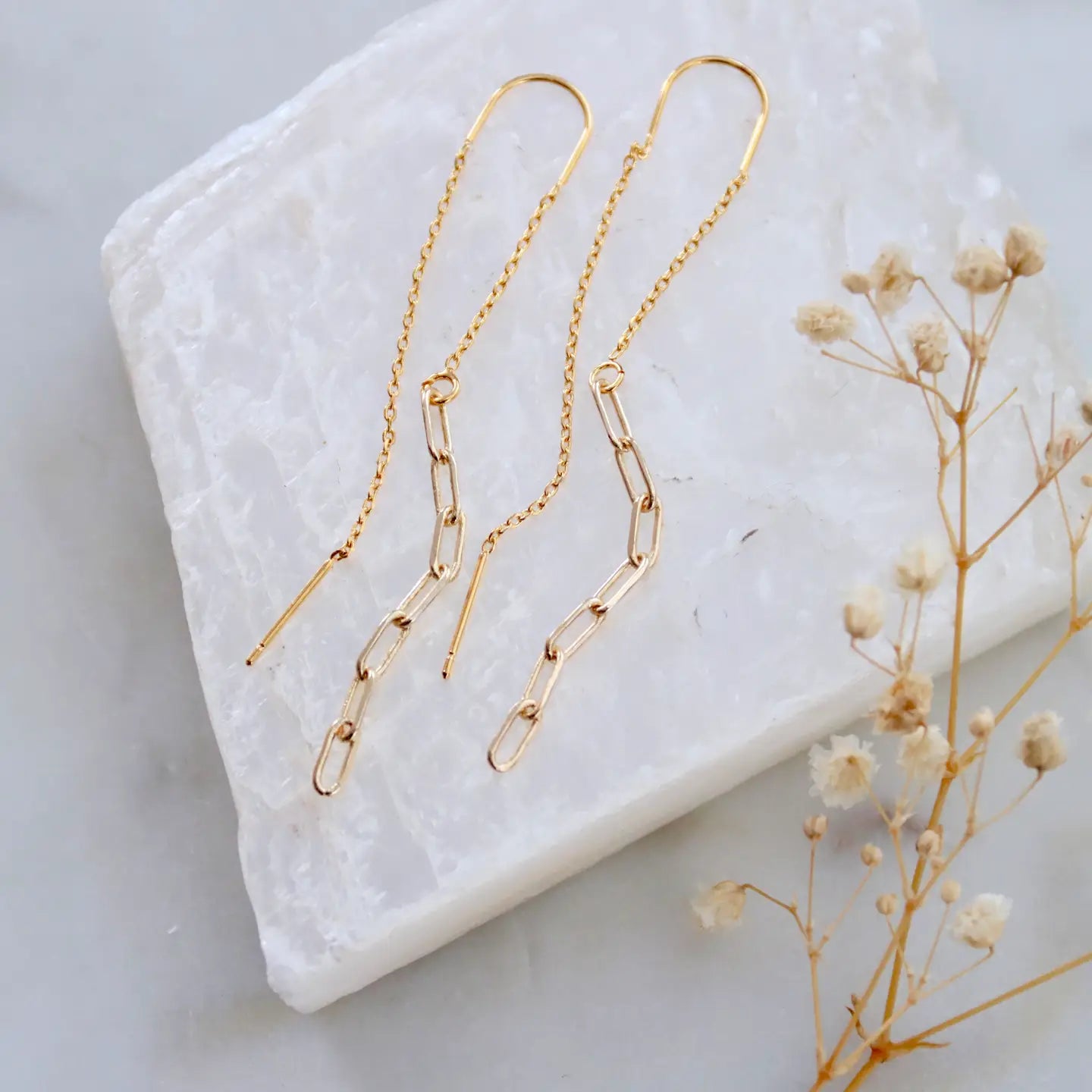 Paperclip Threader Earrings - Gold and Silver