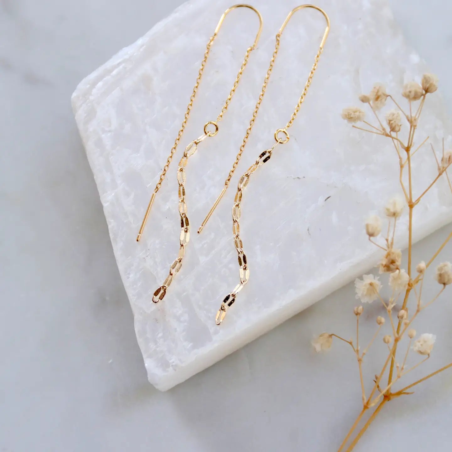 Sequin Threader Earrings - Gold and Silver